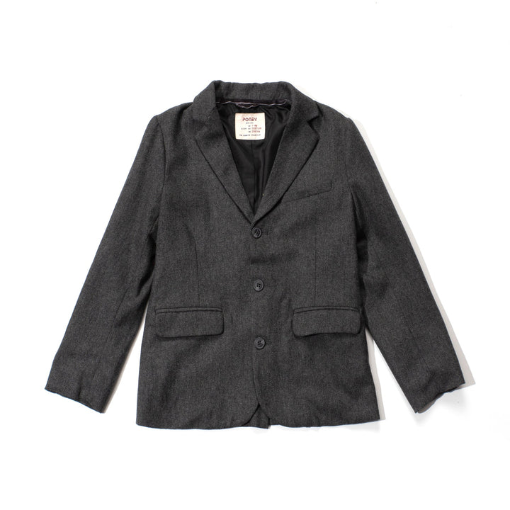 Black jacket. Button Fastened at the front, two large pockets included.