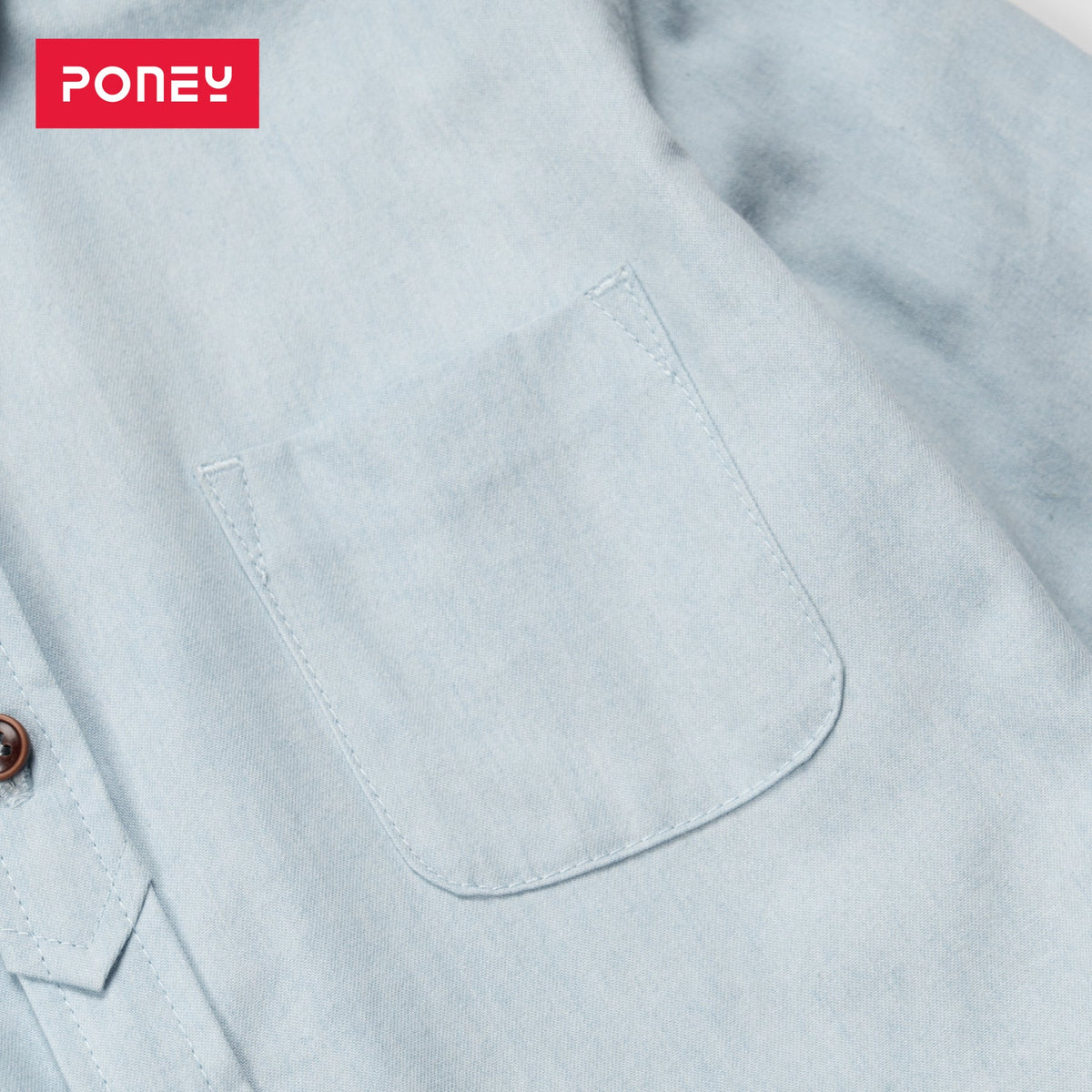 Casual denim shirt, embroidered spread collar, tie-up long sleeves. blue/yellow lining and a side pocket is given for convenience