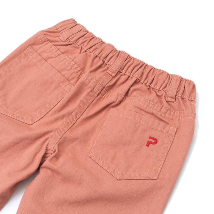 Cantaloupe trouser, two front and back convenient pockets. Button and zipper front fastening. Poney logo embroidered at the back pocket.