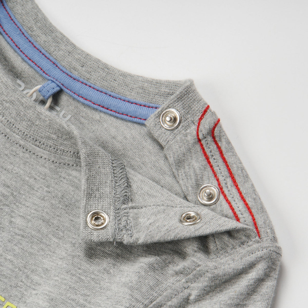 Long Sleeve, Grey Melange Top, Shoulder strap buttons , Cute TRex with Funny Caption.  Edit alt text