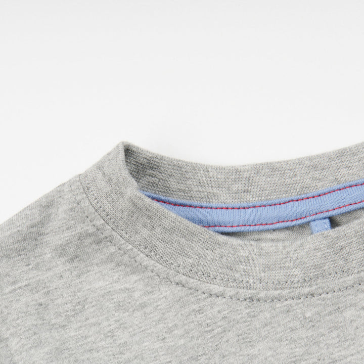 Long Sleeve, Grey Melange Top, Shoulder strap buttons , Cute TRex with Funny Caption.  Edit alt text