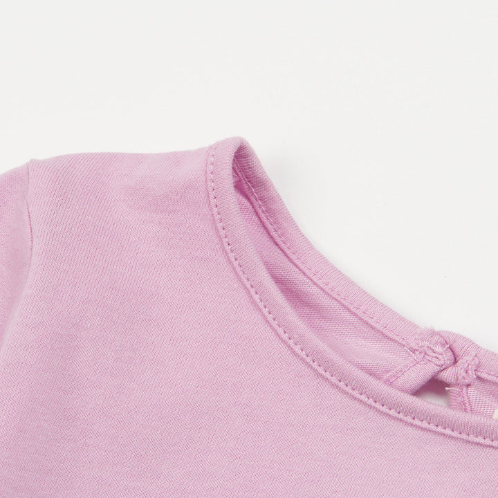 Purple t-shirt, Chunky Fish Print, Buttoned nape.