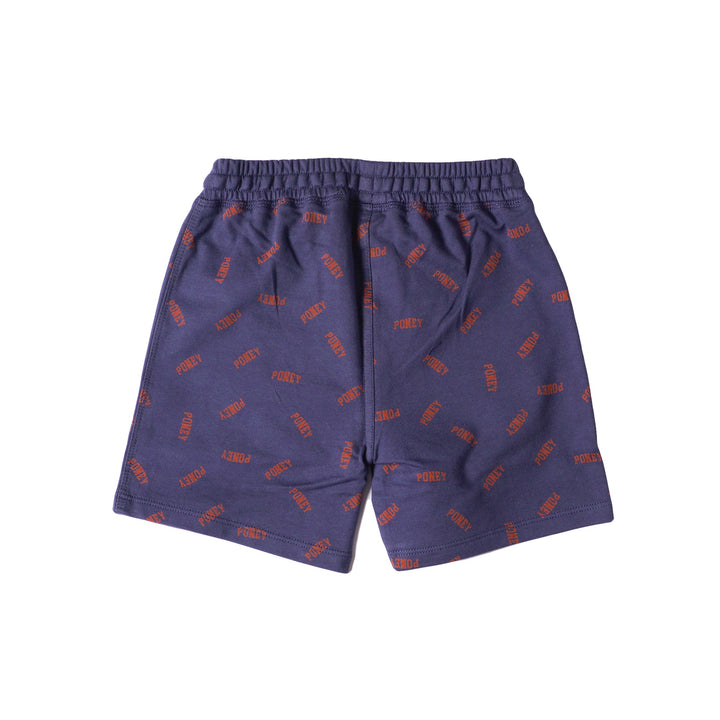 Navy Shorts,Easy pull-on Shorts, Fully Elasticated waistband with a drawcord, colourful logo prints all over.