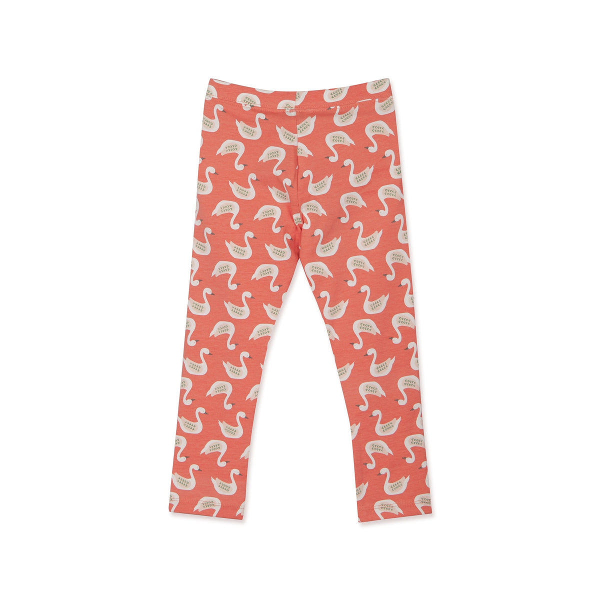 Orange Leggings, Duck design all-over, Full Length with elastic waistband.