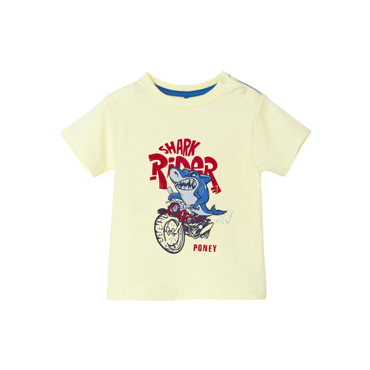 Shark Rider theme Lemon yellow top, shoulder button fastenings. 