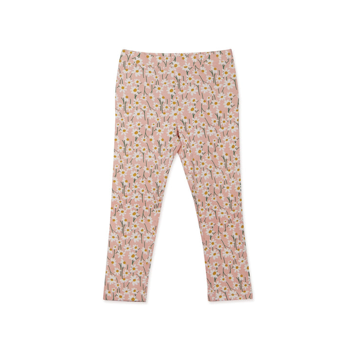 Floral Leggings light pastel orange, elasticated waist, comfortable soft, easy to pull-on. 