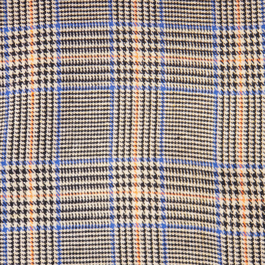  Plaid pattern jacket, buttoned, multi colour, rib-knit cuff, collar and a waist band. Snap metallic button fastenings included. 